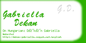 gabriella dekan business card